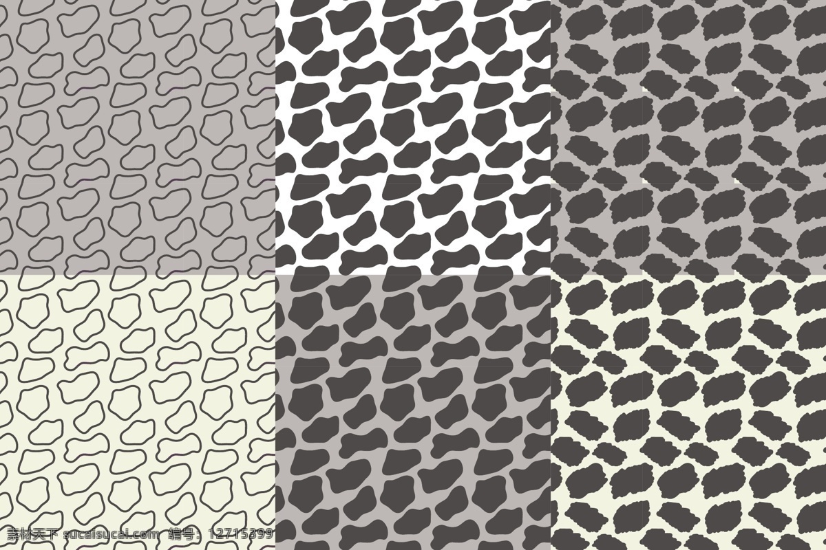 石头 花纹 图案 矢量 多边形 黑白背景 几何 石头花纹 矢量素材