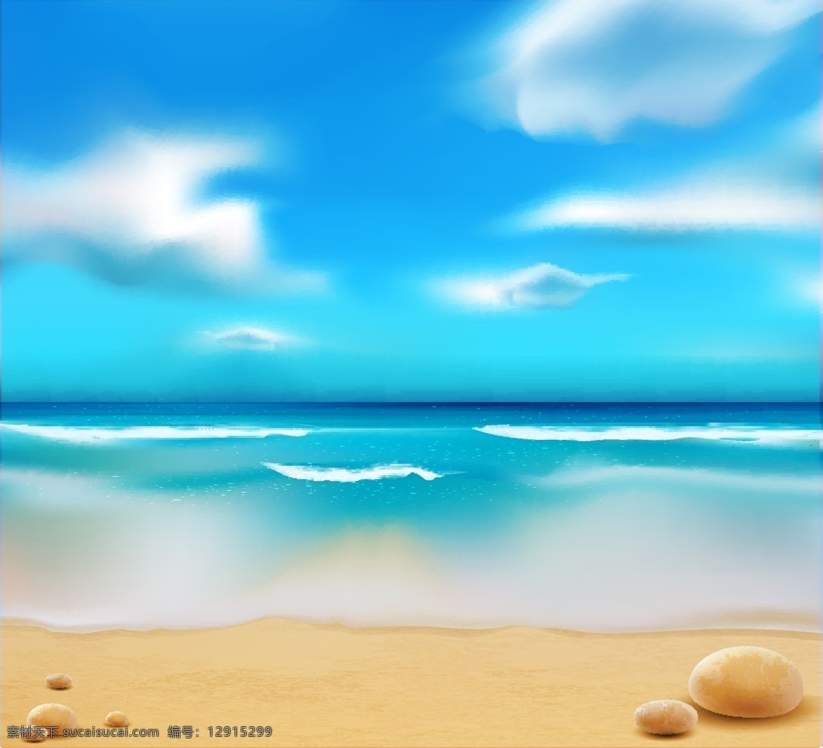 海滩风景插画 沙滩风景 海滩 风景插画 沙滩背景 自然风光 空间环境 矢量素材 白色