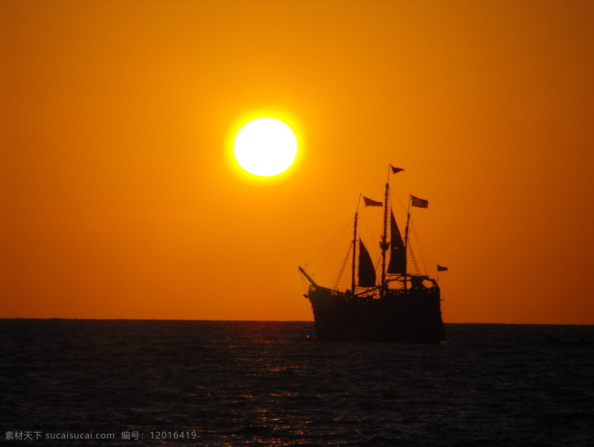 帆船 夕阳 大海 天空 落日 自然 大自然 自然风景 自然景观