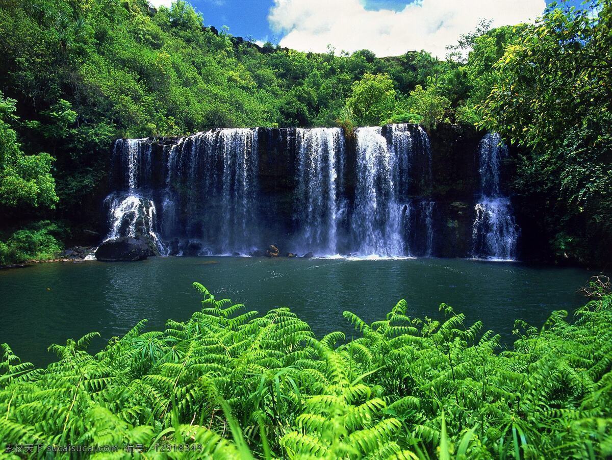 瀑布溪流 自然风景 旅游摄影