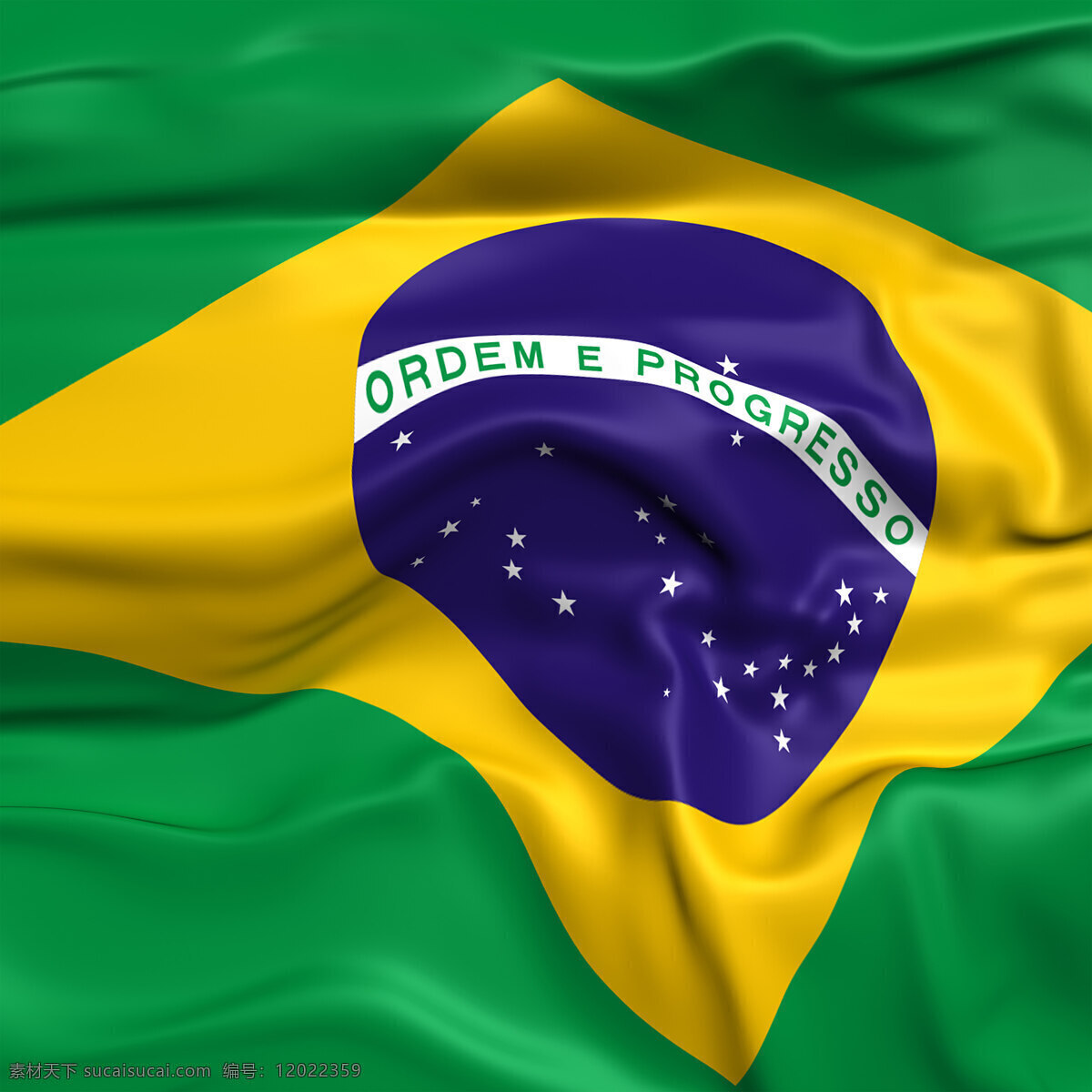 巴西国旗 黄色