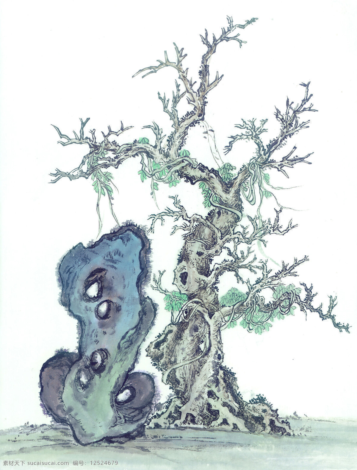 古画树木 文化艺术 绘画书法 设计图库