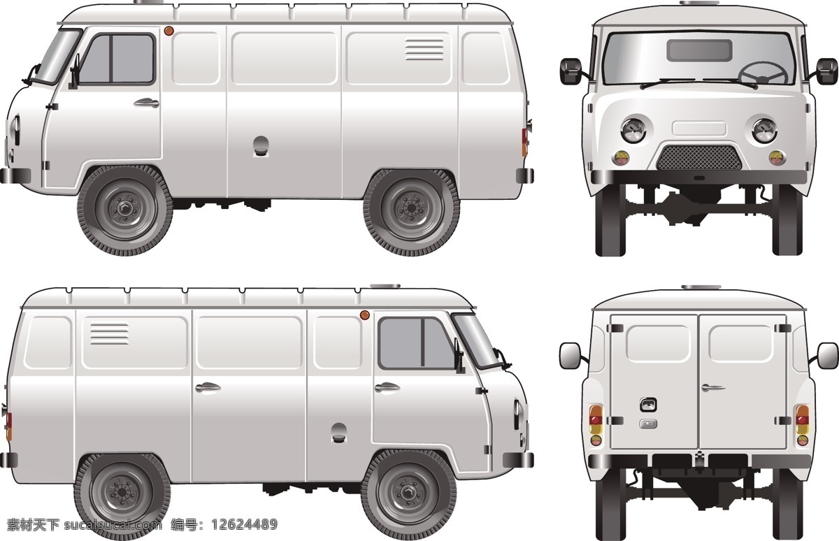 矢量面包车 矢量汽车 矢量交通工具 交通工具 汽车 模型 线条 素描 卡通 矢量 面包车 货车 中巴 其他设计