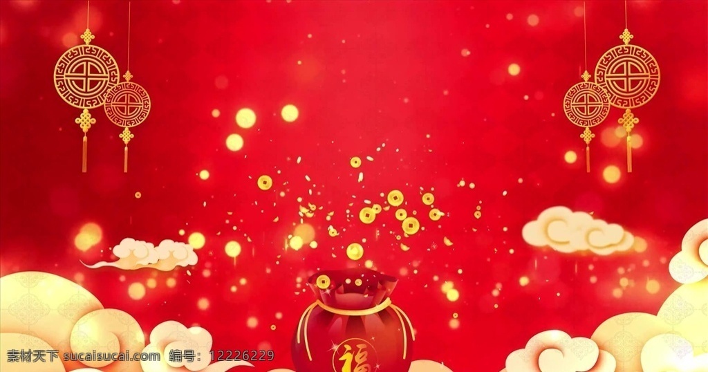 红色 喜庆 高清 视频 春节 节日 背景 视频素材 多媒体 影视编辑 合成背景素材 mp4