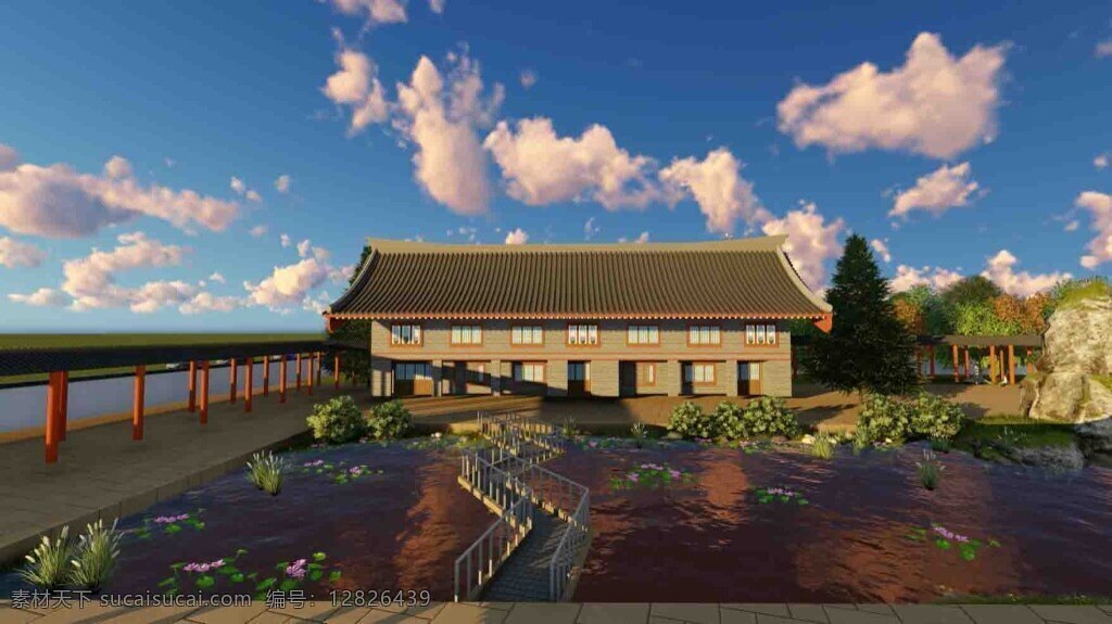 黄昏古建动画视频动画素材图片下载-素材编号12826439-素材天下图库
