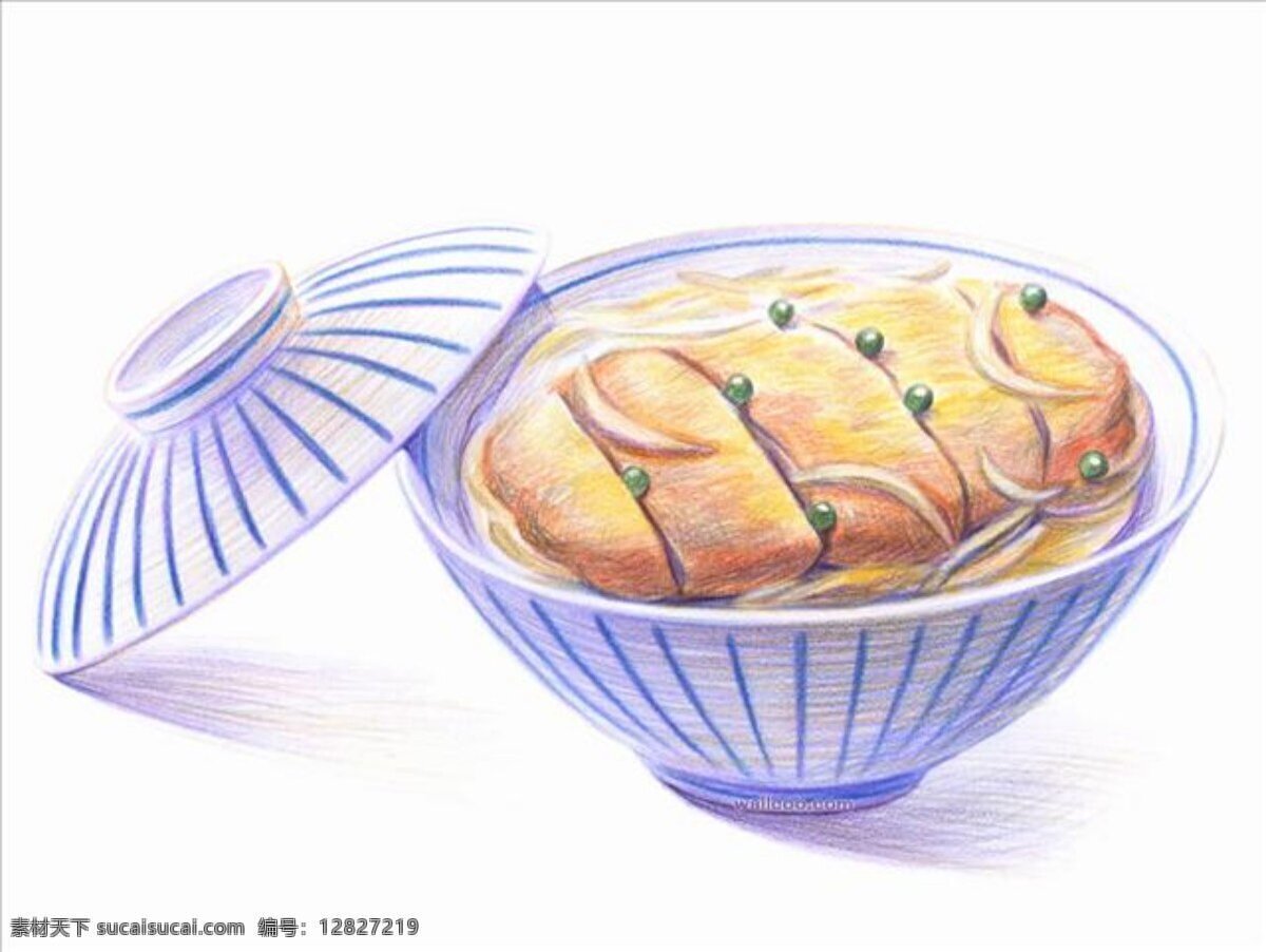 日式 猪排 饭 料理 日式料理 晚餐 午餐 日式猪排饭 丼饭 手绘日式料理 插画集