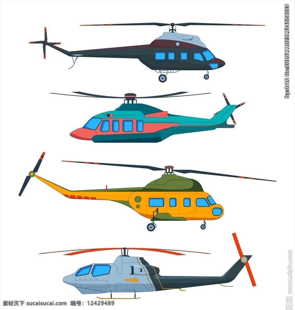 直升飞机插画 直升飞机 直升机 民用直升机 现代直升机 飞行器 涡轴发动机 运输机 飞行坦克 动漫动画