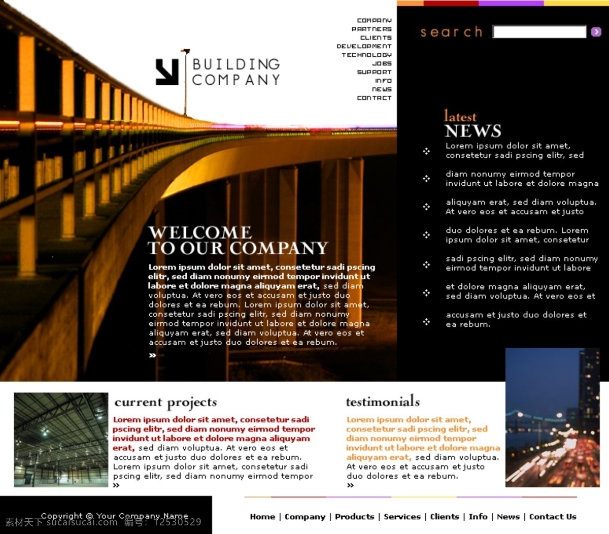 桥梁 建筑设计 公司 网页模板 建筑 网页素材