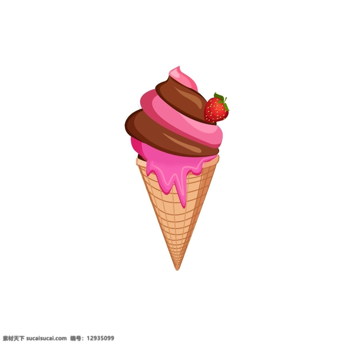卡通 手绘 多种 口味 冰淇凌 巧克力冰淇凌 甜美 夏天 冰凉 清爽