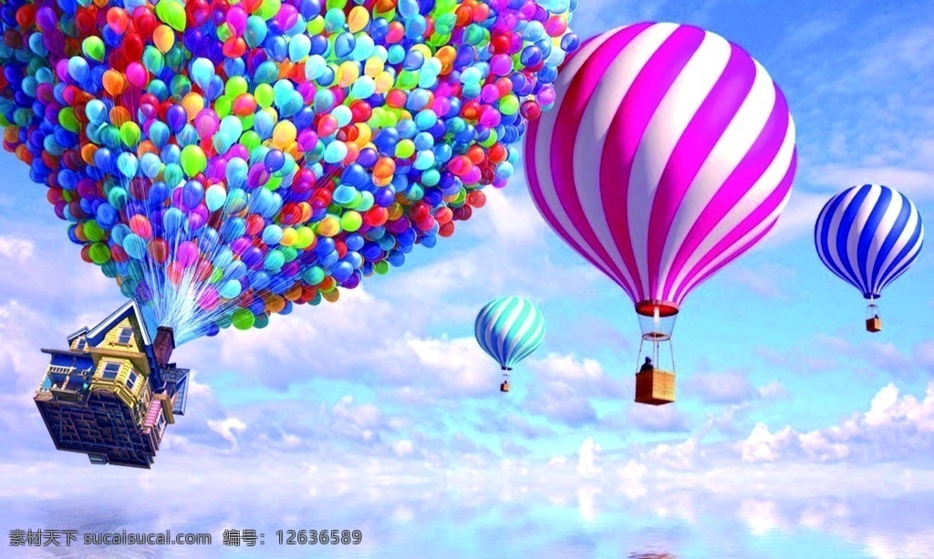 热气球 天空 彩色 气球 蓝天 白云
