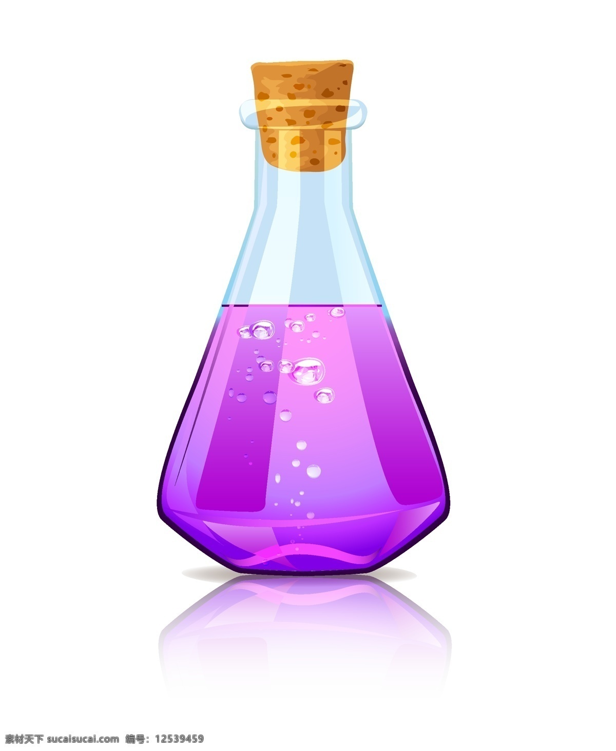紫罗兰 魔法 锥形 瓶 锥形瓶 瓶子 紫色 矢量 实验仪器 生活百科 生活用品