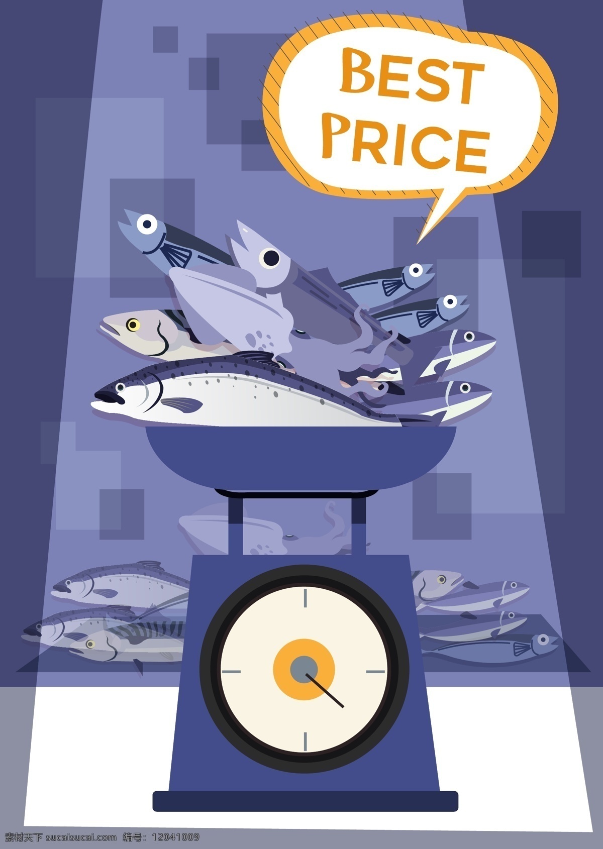 创意 电子秤 上 鱼 出售 售卖 价格 动物 生物世界 鱼类