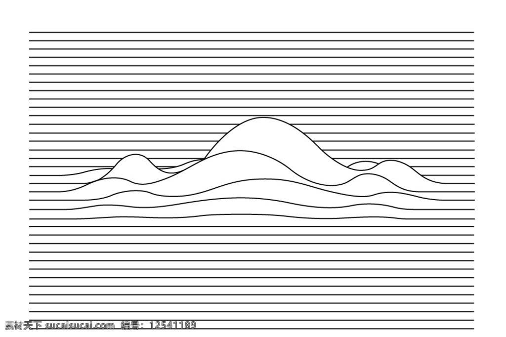 线条山 线条 山水 线描 渐变 构成 底纹边框 抽象底纹