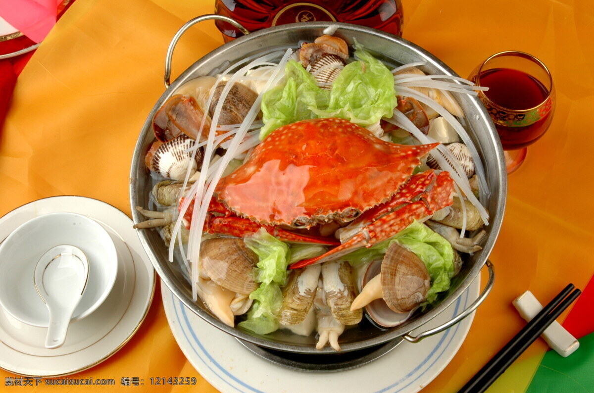 海鲜 锅 海鲜锅 蛤蜊 螃蟹 美味 菜肴 中华美食 餐饮美食 食物
