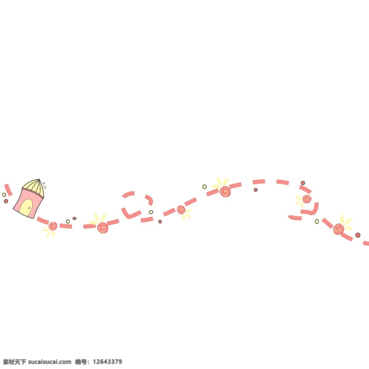 卡通 粉色 分割线 插画 粉色的分割线 手绘分割线 创意分割线 小房子分割线 可爱的分割线 分割线插画