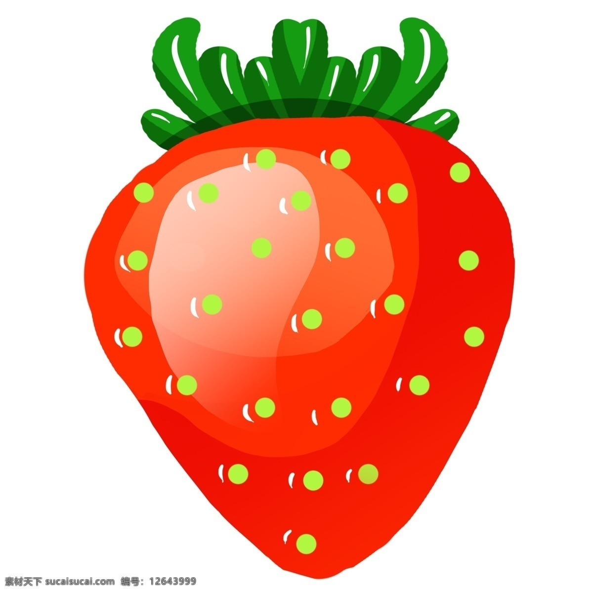 手绘 新鲜 草莓 插画 手绘草莓 绿色 红色 大草莓 草莓插画 草莓插图 新鲜草莓 新鲜水果