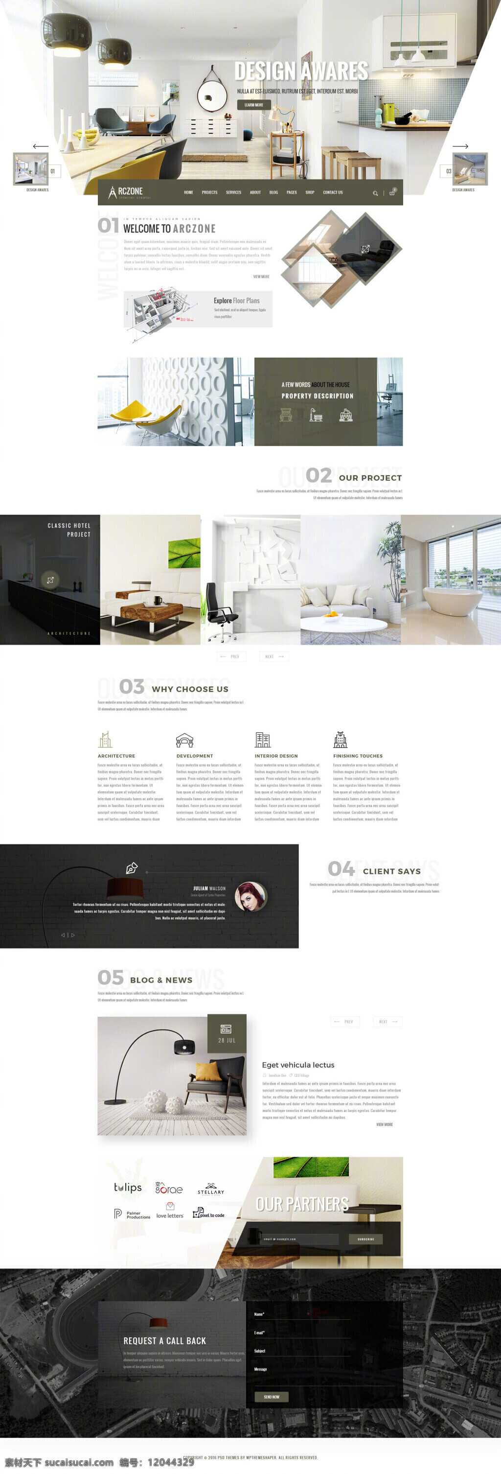 家具类首页 简约 家具 英文 网页 排版 简洁 web 界面设计 英文模板