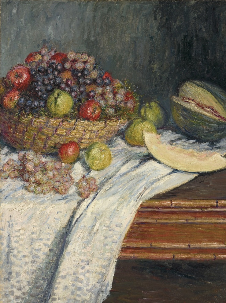 克劳德 莫 奈 作品 法国著名画家 静物水果 香瓜 葡萄 苹果 19世纪油画 油画 文化艺术 绘画书法