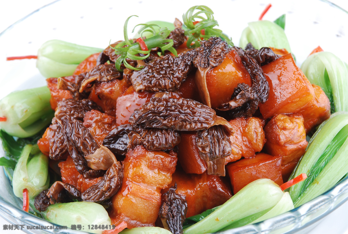 羊肚菌红烧肉 美食 传统美食 餐饮美食 高清菜谱用图