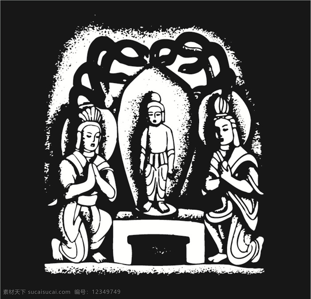 敦煌矢量神像 敦煌 矢量 壁画 飞天 矢量纹样 神像 佛像 矢量花纹 底纹边框 花边花纹