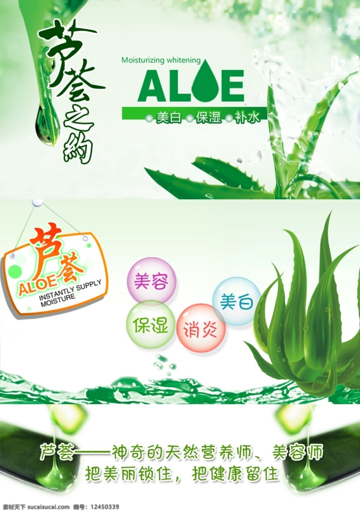 芦荟 植物 水 背景 绿底 淘宝界面设计 淘宝 广告 banner