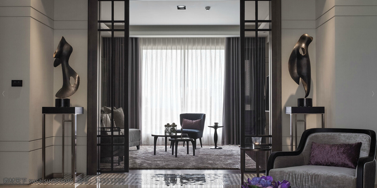 现代 时尚 客厅 白色 背景 墙 室内装修 效果图 客厅装修 浅色背景墙 瓷砖地板 深色窗帘