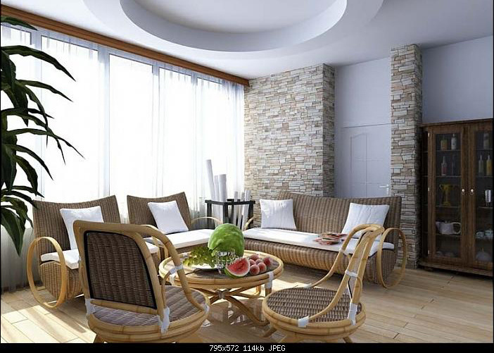 中式 田园 风格 3d 模型 室内 空间模型 客厅模型 max格式 白色