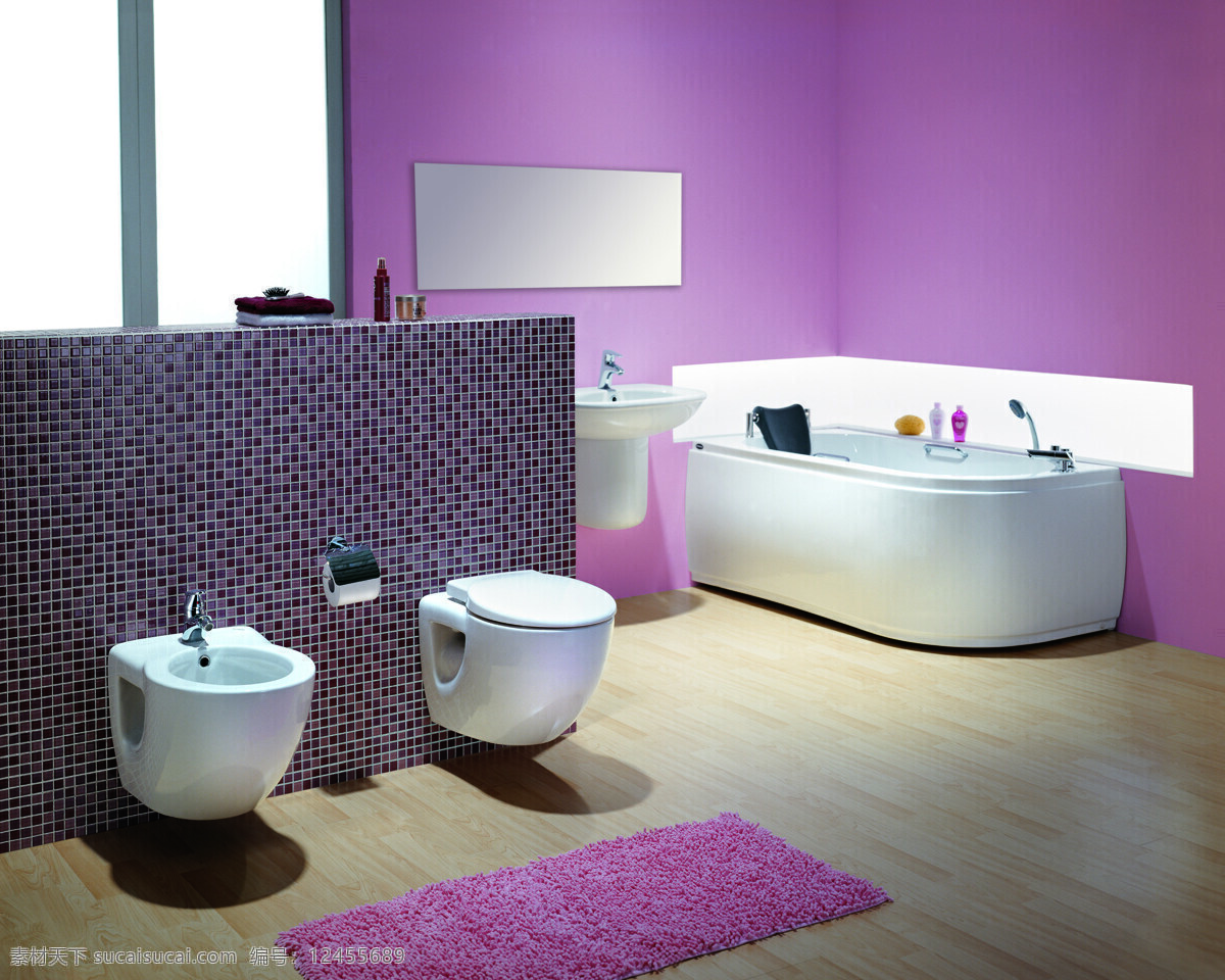 样板间 圣地亚哥 澳斯曼 卫浴 洁具 浴盆 便池 窗户 地板 设计图库