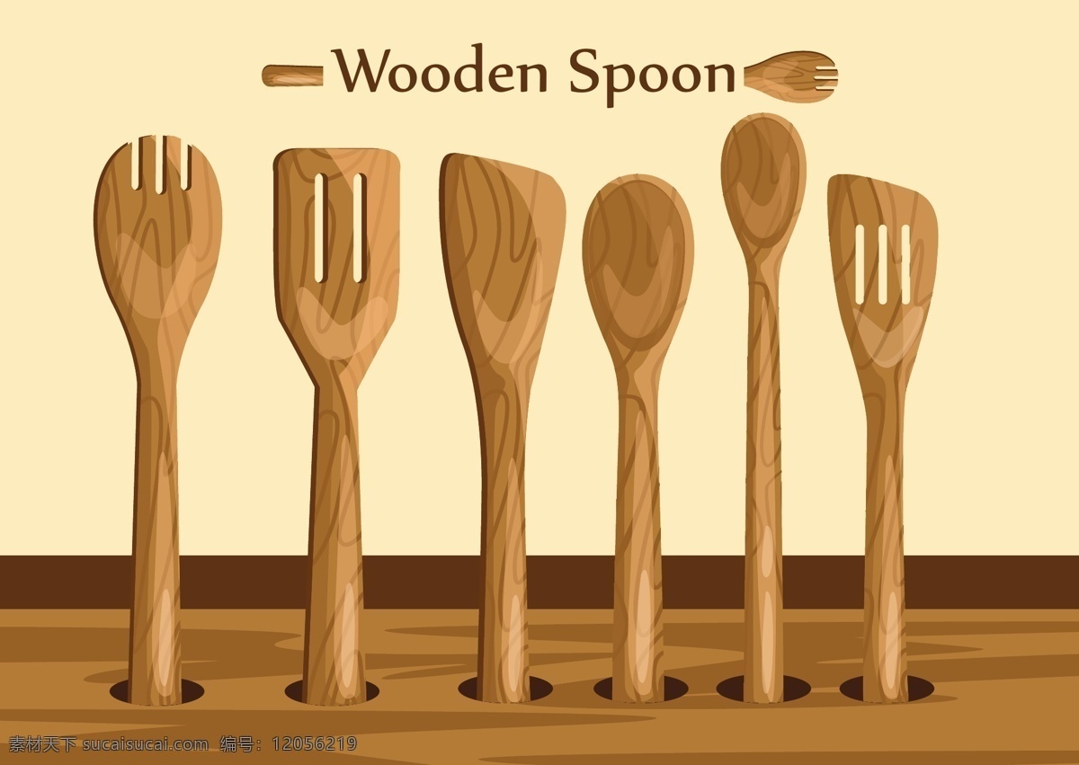 卡通 木质 炒勺 厨房用具 简约 木质勺子 木头炒勺 铲勺 勺子 厨房工具 烹饪工具