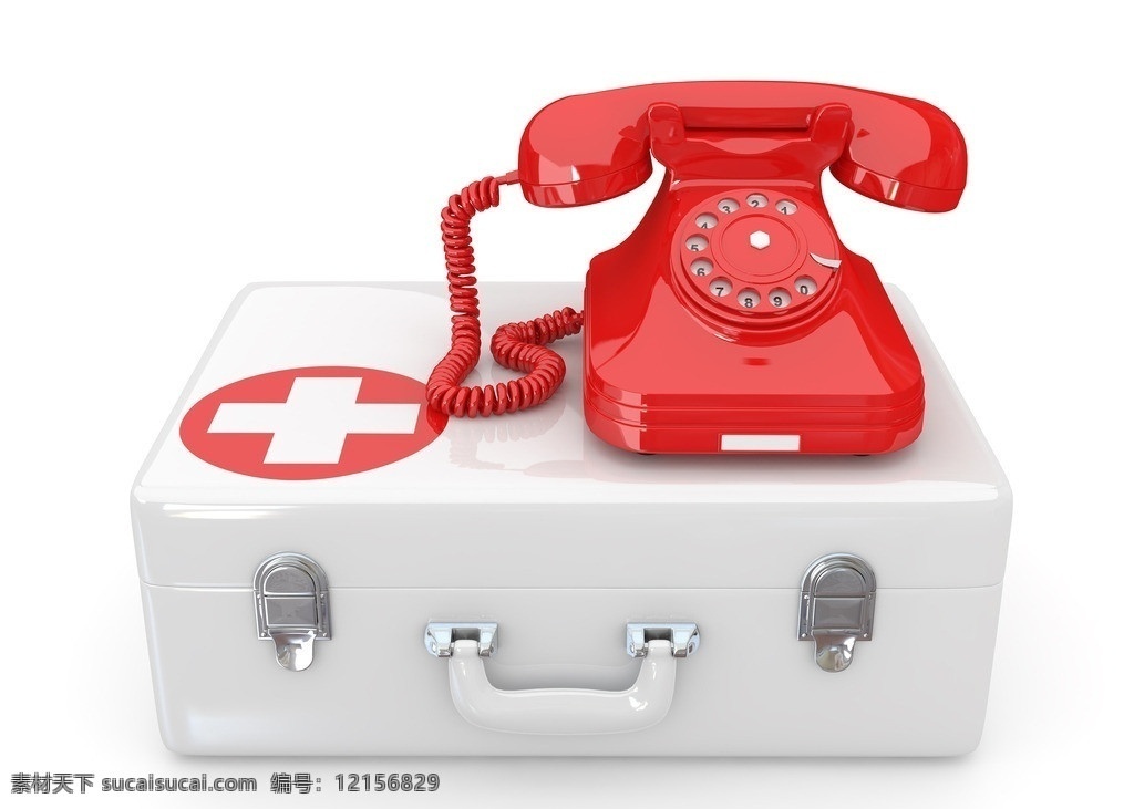 急救箱 医药箱 箱子 电话 电话机 红十字 3d作品 3d设计