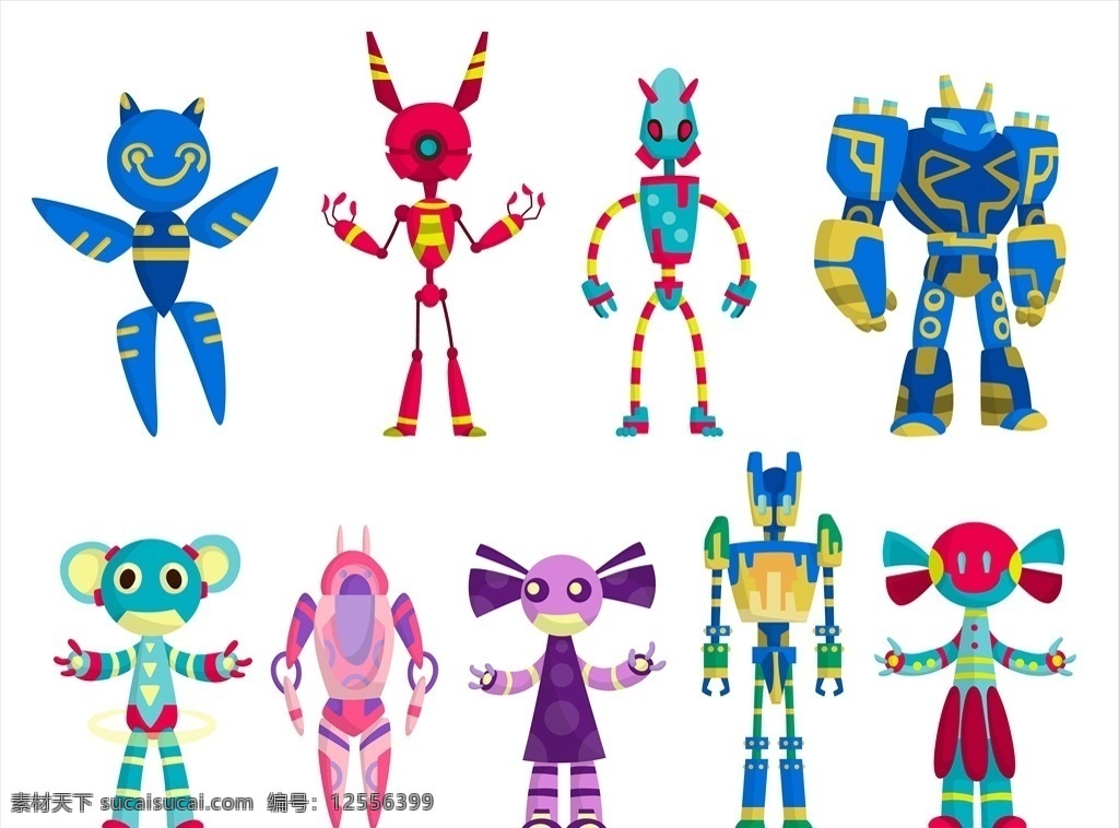 卡通机器人 可爱 机器人 儿童画 卡通 机器人插画 创意 幻想 儿插 插画 插图 机器人玩具 童年 卡通形象 底纹边框 其他素材