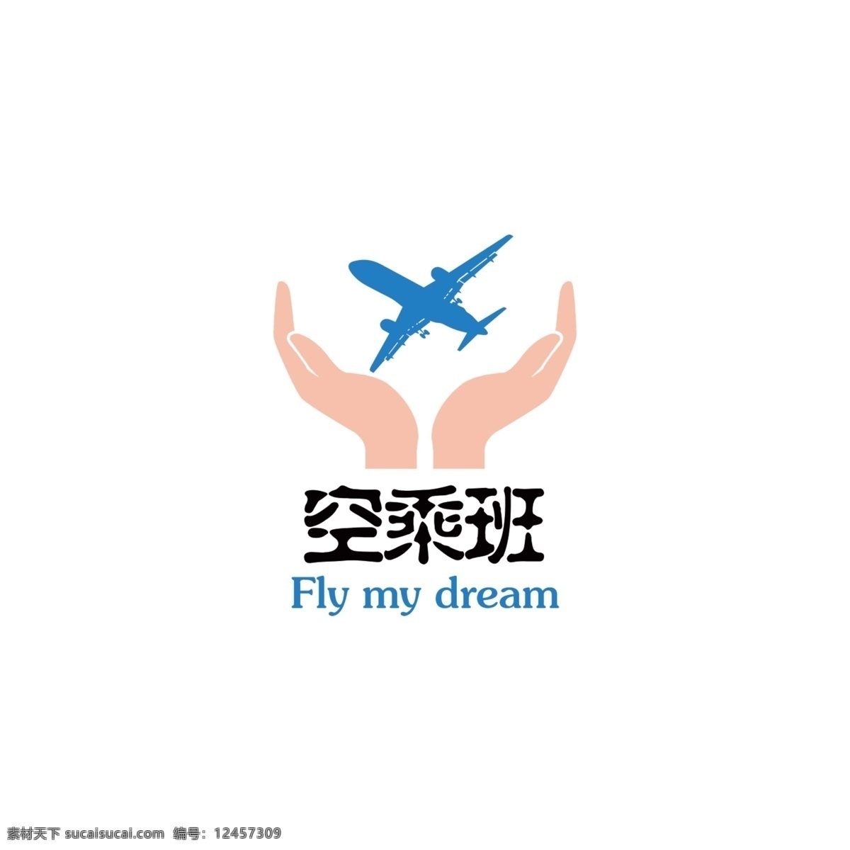 空乘logo 飞机 空乘 logo logo设计 空乘班 班级logo