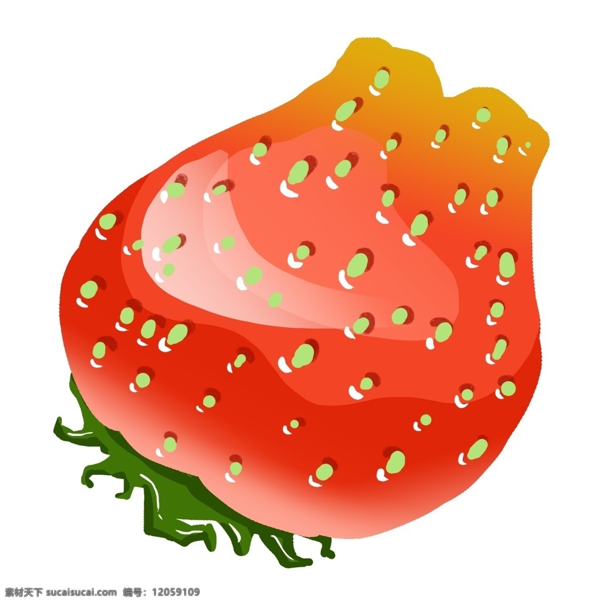 手绘 红色 草莓 插画 绿色 水果 新鲜的草莓 插图 草莓插画 草莓插图 红色草莓插画