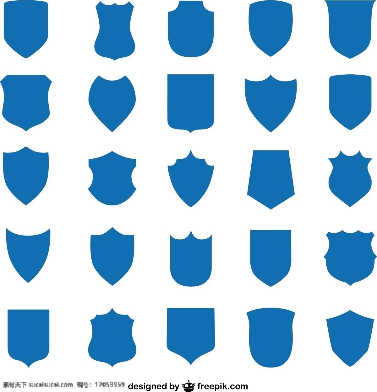 各种类型盾牌 保护 蓝色 保障 icon