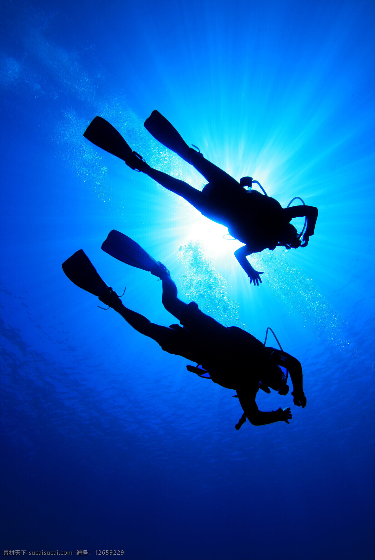 海中 潜水 大海 潜水者 人物 光线 生活人物 人物图片