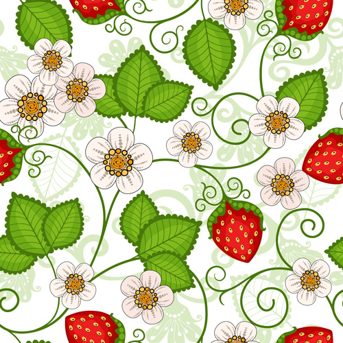 草莓 无缝 模式 向量 设计模式 春季