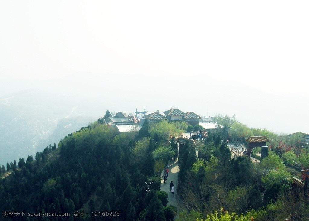 始祖山 新郑 山 柏树 轩辕庙 黄帝祠中天门 游客 国内旅游 旅游摄影