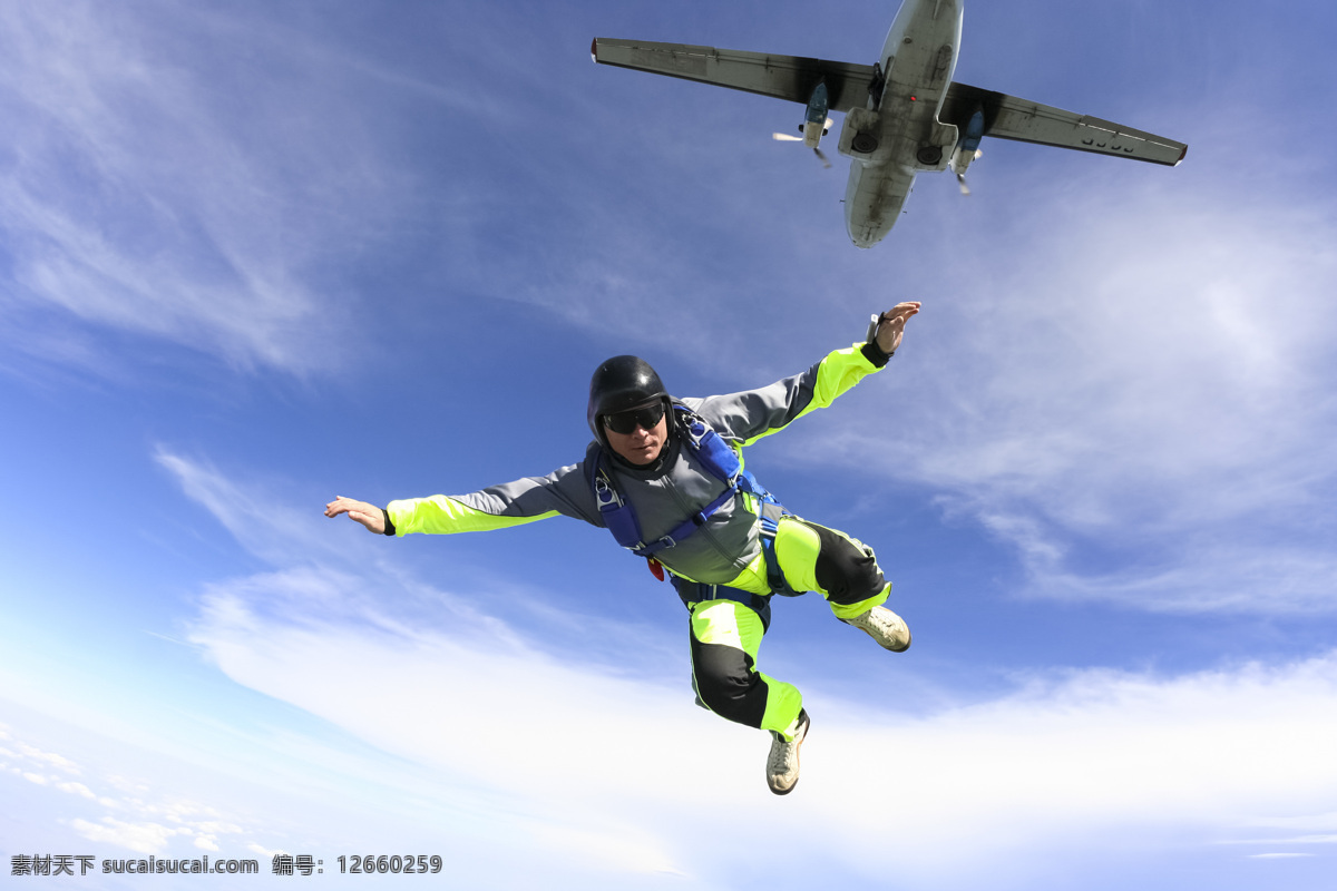 跳伞 起步 跳伞起步图片 空中 天空 运动 运动员 降落伞 体育运动 生活百科 白色