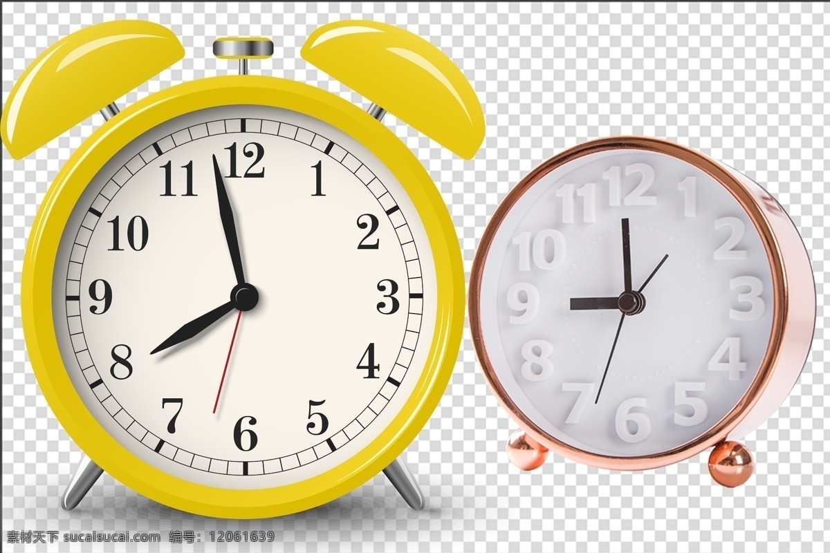 闹钟 时钟 中表 时间观念 时间纪律 黄色闹钟 可爱闹钟 简洁闹钟 素材日常用品