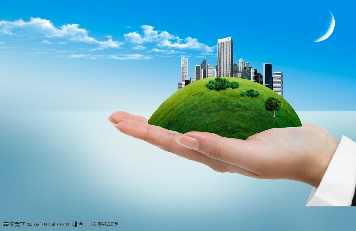 绿色生态 环保 绿色 生态 保护 守卫地球 房地产 置业 绿色房产 蓝天 白云 设计图