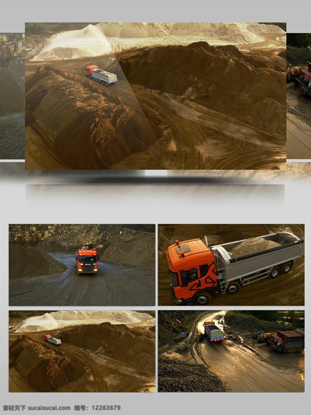 工地 大 货车 运输 砂石 视频 大货车 视频素材 运输砂石