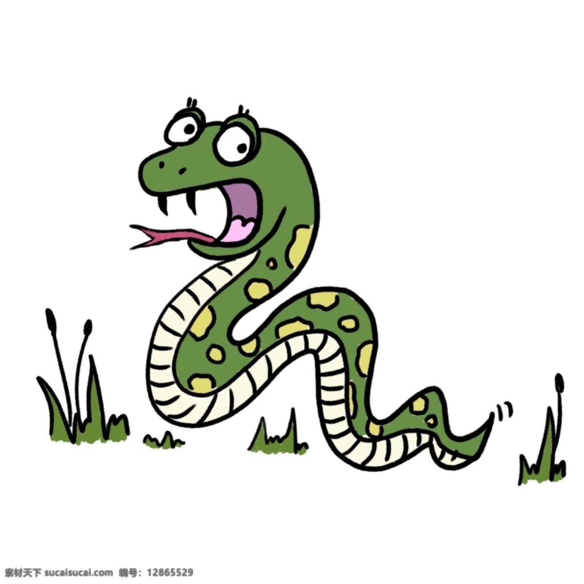 蛇 线稿 简笔画 卡通画 儿童画 儿童节素材 动物 黑白稿 生物世界 野生动物