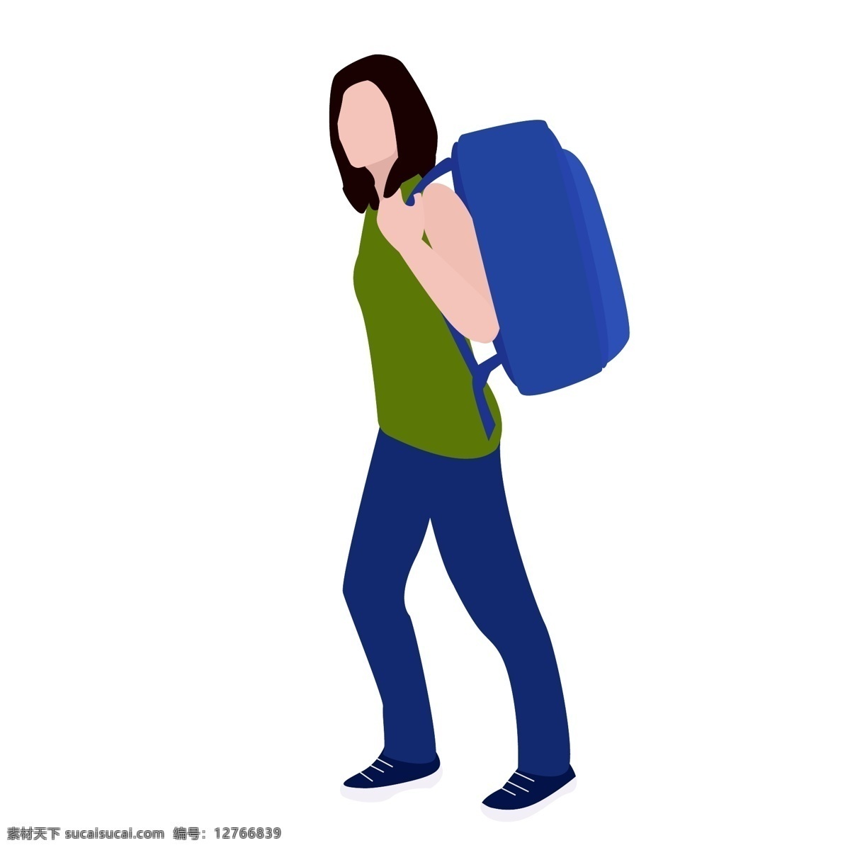 背着 背包 去 旅行 女人 矢量 去旅行的女人 旅游 出游 游玩 旅行包 扁平化