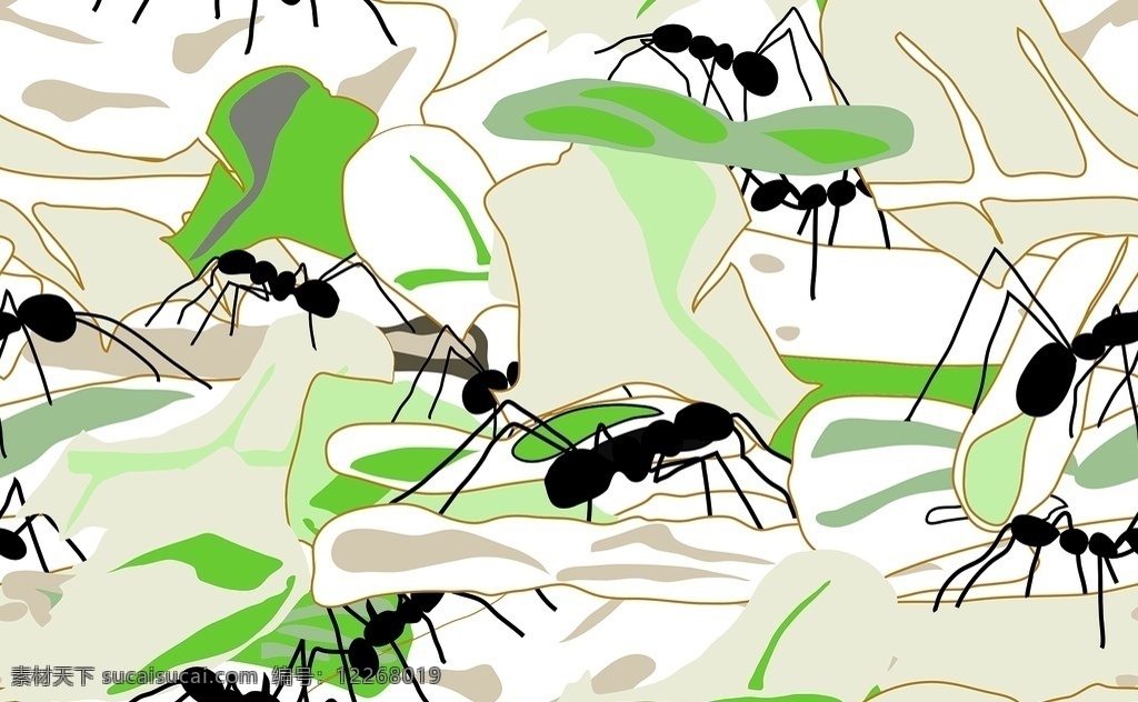 蚂蚁图案图片 蚂蚁 蚂蚁图案 动物元素 矢量蚂蚁 数码印花 分层
