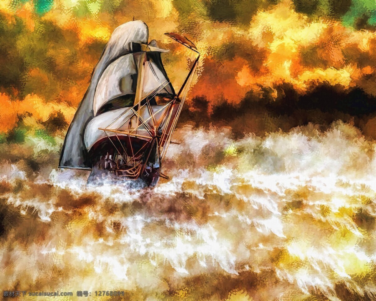帆船油画 帆船 大海 抽象画 帆船装饰画 帆船无框画 古典油画 写实油画 油画 文化艺术 绘画书法