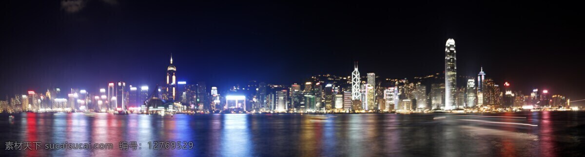 香港超长夜景 香港夜景 多彩 海水 超宽幅图片 摩天大楼 香港全景 旅游摄影 国内旅游