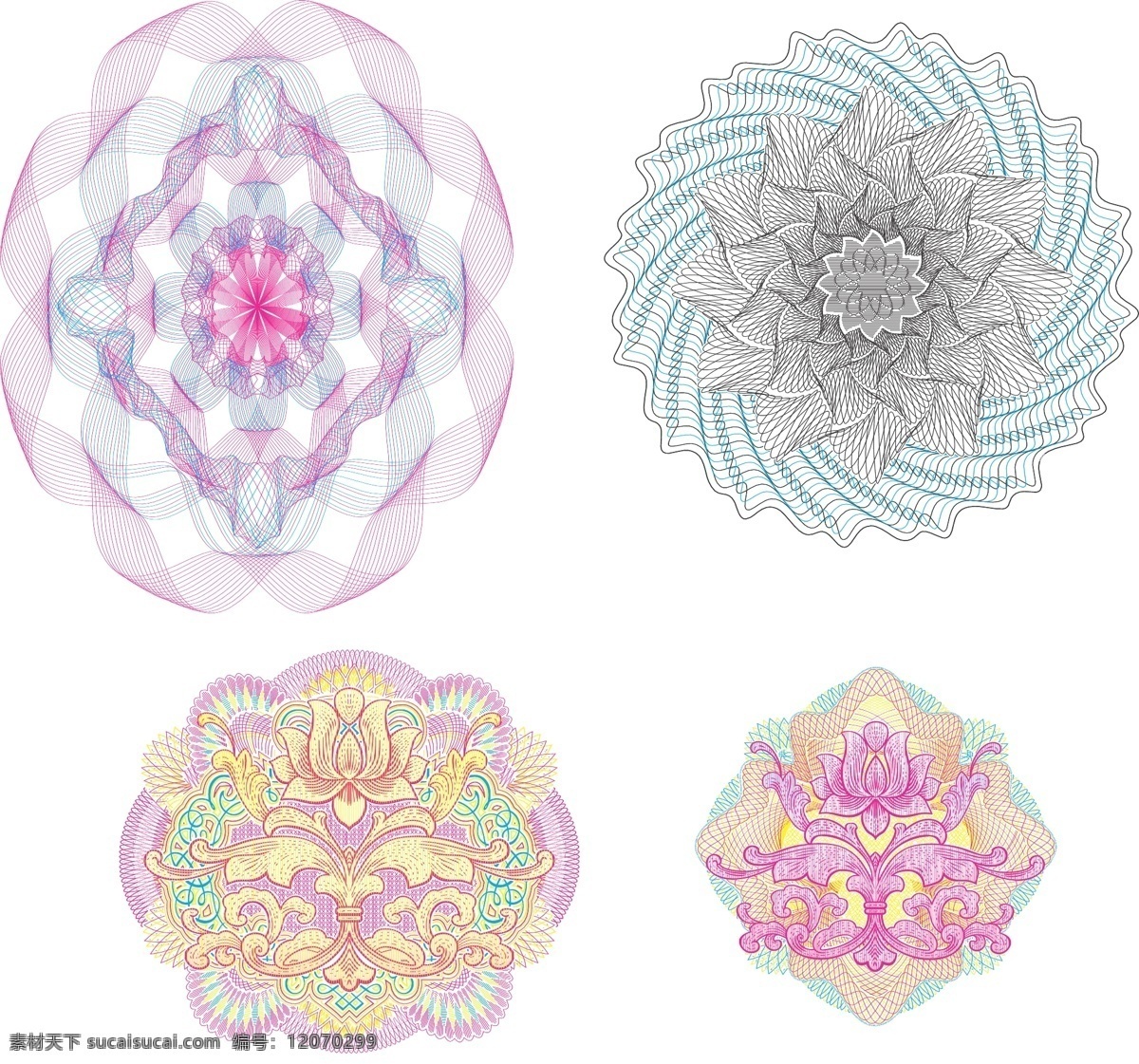 防伪花 超难度花纹 精品 失量图 底纹边框 底纹背景 矢量图库