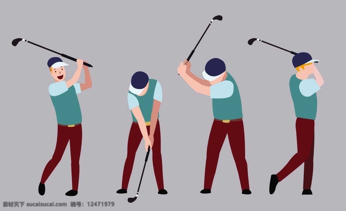 高尔夫 打球 姿势 元素 教练 练习 练习高尔夫 球 球杆 运动 高尔夫姿势 矢量背景