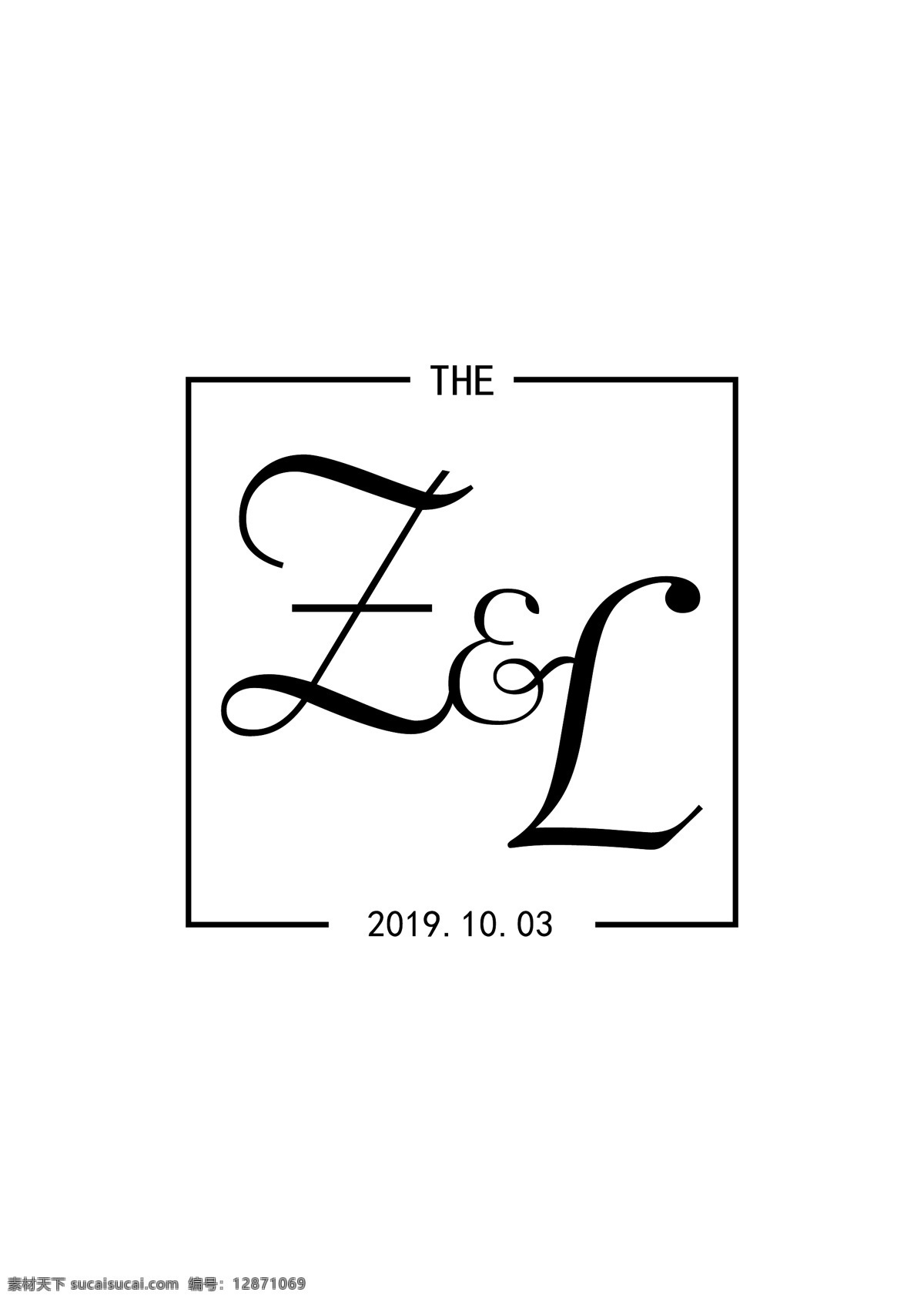 婚礼logo 英文logo 字母zl 黑色logo 边框 爱情logo 标志图标 其他图标