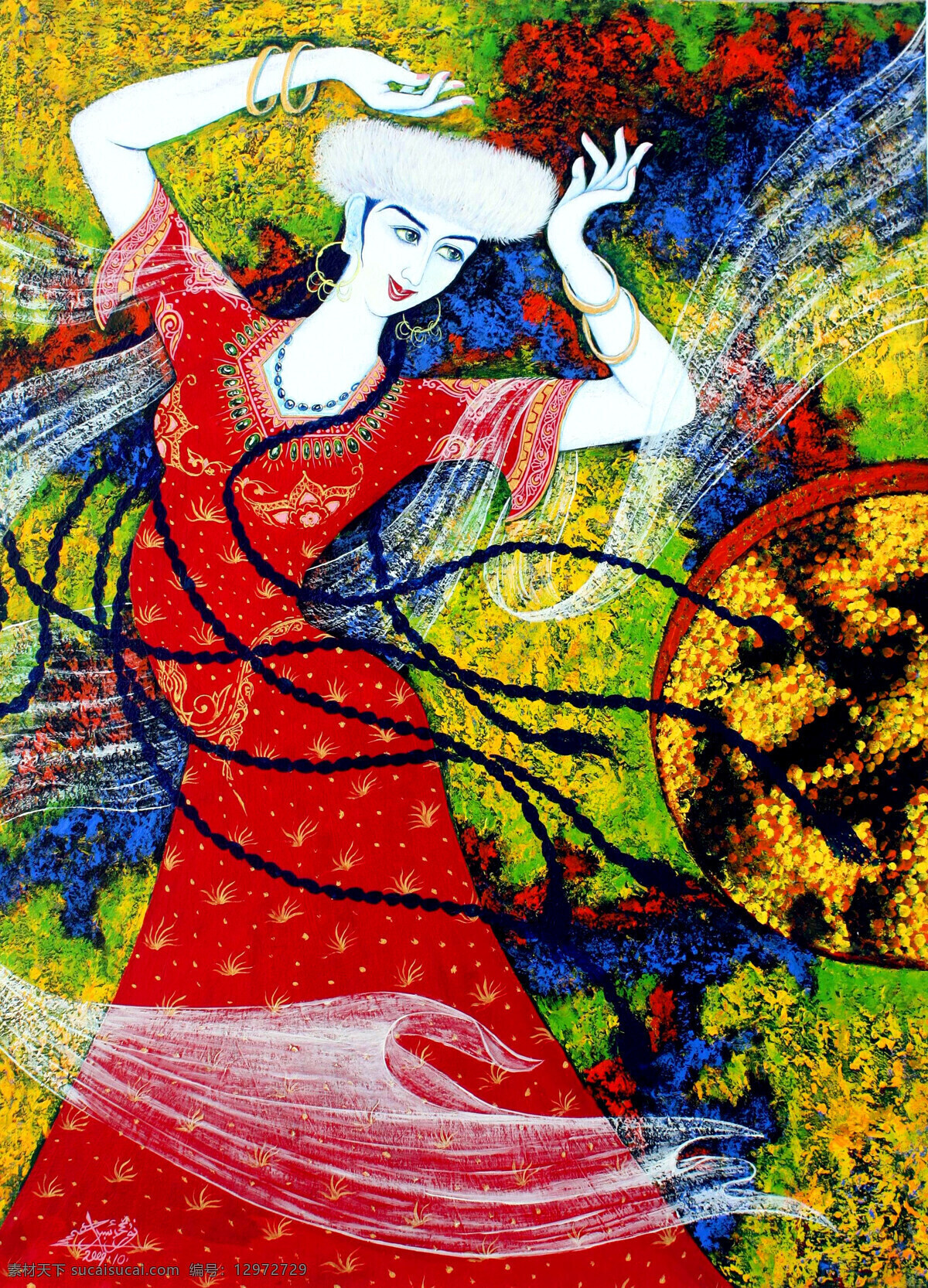 表情 动作 服饰 姑娘 花草 绘画书法 丽人 美术 最美 油画 人物画 女人 女子 少数民族姑娘 姿势 油画艺术 油画作品21 文化艺术 家居装饰素材
